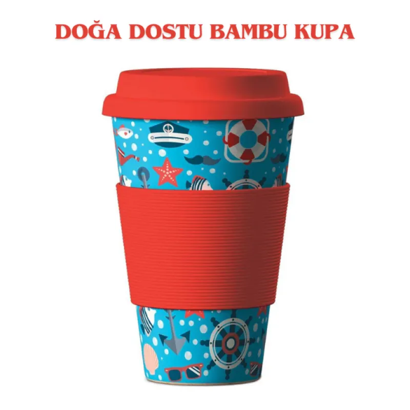 Balev Doğa Dostu Nautical (Sea Red) Bambu Kupa 400 Ml Balev Doğa Dostu Nautical (Sea Red) Bambu Kupa 400 Ml