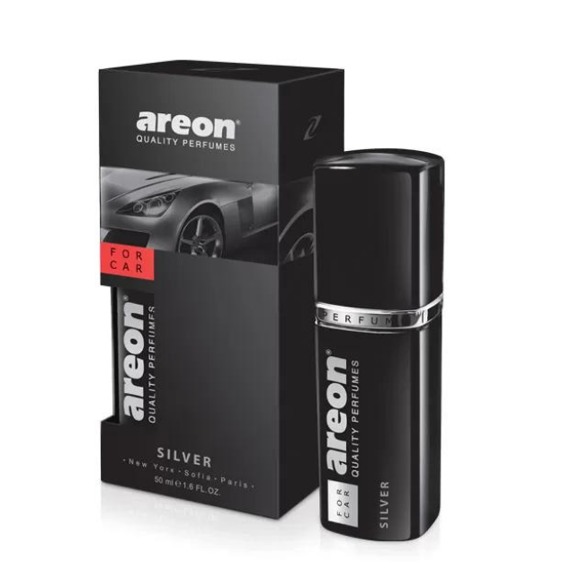 AREON PERFUME 50 ML SILVER OTO ARAÇ PARFÜMÜ (SİYAH ŞİŞE) resmi